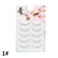 5 Paar Künstliche Wimpern Natürlicher Look Transparenter Band Falsche Wimpern Make-up SKU 1# - Durchsichtiger Bandstil 1# (1#) / 5 Paar Set