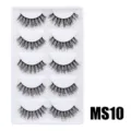 Dichte flauschige künstliche Wimpern Set, 5 Paar dramatisches Volumen für Damen neu. - Hauchzarter Flauschiger Stil (MS010) / 5 Paar Set