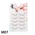 Natürliche künstliche Wimpern 5 Paar durchsichtiges Band für leichtes Make-up Alltag - Durchsichtiger Bandstil M07 (M07) / 5 Paar Set
