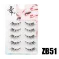 5 Paar Künstliche Wimpern Natur, Transparenter Band, Little Devil Stil, Alltags Make-up - Durchsichtiger Bandstil ZB51 (ZB51) / 5 Paar Set