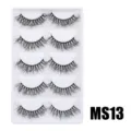 Flauschige künstliche Wimpern dramatischer dichter Stil europäischer amerikanischer Make-up Wimpern. - Hauchzarter Flauschiger Stil (MS013) / 5 Paar Set