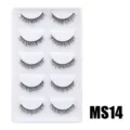 Flauschige dichte künstliche Wimpern Mehrpack geschwungene Augenwimpern Make-up Werkzeug - Hauchzarter Flauschiger Stil (MS014) / 5 Paar Set