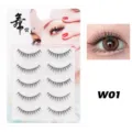 Natürliche künstliche Wimpern 5 Paar W01 Nude Make-up Stil leichtes weiches Band - Baumwollband-Stil W01 (W01) / 5 Paar Set