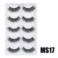 Dichte künstliche Wimpern, fluffiges und voluminöses Design für europäischen und US-Stil. - Hauchzarter Flauschiger Stil (MS017) / 5 Paar Set