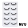Flauschige Volumen künstliche Wimpern Set, natürliche dicke lange weiche Wimpern Schale Pack. - Hauchzarter Flauschiger Stil (MS018) / 5 Paar Set