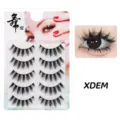 5 Paar künstliche Wimpern natürliche Anime Stil transparente Fischleinenband Make-up - Baumwollband-Stil XDEM (XDEM) / 5 Paar Set