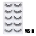 Flauschige künstliche Wimpern 5 Paar dramatisches Volumen dicke lockige europäische Make-up-Tools - Hauchzarter Flauschiger Stil (MS019) / 5 Paar Set