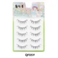 Künstliche Wimpern 5 Paar natürliches Make-up wispige Cluster Wimpern süßer Stil - Transparentes Band Stil (QF05) / 5 Paar Set