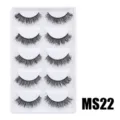 10 Paar dicke flauschige künstliche Wimpern Set dramatisches Volumen Make-up Werkzeug - Hauchzarter Flauschiger Stil (MS22) / 5 Paar Set