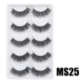 Flauschige künstliche Wimpern dicker weicher dramatischer Stil natürlicher Look Variante Artikel - Hauchzarter Flauschiger Stil (MS25) / 5 Paar Set