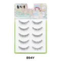 Natürliche 5 Paare künstliche Wimpern mit transparentem Band für ein charmantes Augen Make-up. - Transparentes Band Stil (B94) / 5 Paar Set
