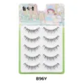 5 Paare künstliche Wimpern mit Angelschnur-Stiel, niedliches Anime-Verpackungsdesign, Make-up. - Transparentes Band Stil (B96) / 5 Paar Set