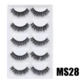 Flauschige künstliche Wimpern dramatisches Volumen dicke geschwungene Wimpern 5 Paar Set - Hauchzarter Flauschiger Stil (MS28) / 5 Paar Set