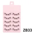 5 Paar künstliche Wimpern natürliche tägliche Make-up weiche gefälschte Wimpern ZB33 - Stil ZB33 (ZB33) / 5 Paar Packung (Baumwollband)