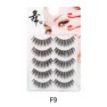 Natürliche künstliche Wimpern 5 Paar transparentes Band Make-up Augenverlängerung Beauty - Baumwollband Stil F9 / 5 Paar Set