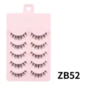 5 Paar Natürliche Künstliche Wimpern Rosa Karte Tägliches Make-up Weiche Falsche Wimpern - Stil ZB52 (ZB52) / 5 Paar Packung (Baumwollband)