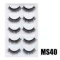 Dichte künstliche Wimpern 5 Paar voluminöse dramatische falsche Wimpern MS40 Stil - Hauchzarter Flauschiger Stil (MS40) / 5 Paar Set
