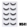 Flauschige künstliche Wimpern Variante MS41, dichte und geschwungene Make-up Wimpern. - Hauchzarter Flauschiger Stil (MS41) / 5 Paar Set