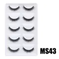 Künstliche Wimpern fluffig dicker Volumen 5 Paar Set natürliche Augen Make-up Werkzeuge - Hauchzarter Flauschiger Stil (MS43) / 5 Paar Set