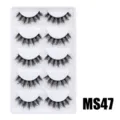 Flauschige dramatische künstliche Wimpern Set dickes Volumen weiche Make-up Wimpern Box - Hauchzarter Flauschiger Stil (MS47) / 5 Paar Set
