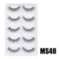 Flauschige dicke künstliche Wimpern mit dramatischem Volumen 5 Paar Set MS48 neu. - Hauchzarter Flauschiger Stil (MS48) / 5 Paar Set