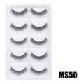 Flauschige dicke künstliche Wimpern, amerikanischer europäischer Stil, Modell MS50 - Hauchzarter Flauschiger Stil (MS50) / 5 Paar Set