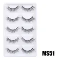 Flauschige künstliche Wimpern 5 Paar Set voluminös und dramatisch im europäischen Stil MS51 - Hauchzarter Flauschiger Stil (MS51) / 5 Paar Set
