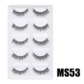 Flauschige künstliche Wimpern Set, dicke geschwungene Augen-Make-up Variante MS53 - Hauchzarter Flauschiger Stil (MS53) / 5 Paar Set
