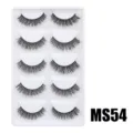 Flauschige dichte künstliche Wimpern Variante MS54, europäischer und amerikanischer Stil. - Hauchzarter Flauschiger Stil (MS54) / 5 Paar Set