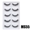 Flauschige künstliche Wimpern dicker lockiger Stil Make-up Schönheit natürlich weich - Hauchzarter Flauschiger Stil (MS55) / 5 Paar Set