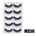 Flauschige künstliche Wimpern dramatisches Volumen Fake Wimpern Set Modell MS56 Variante - Hauchzarter Flauschiger Stil (MS56) / 5 Paar Set