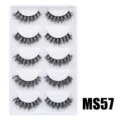 DINGSEN flauschige künstliche Wimpern dichte voluminöse europäische amerikanische Stil MS57 - Hauchzarter Flauschiger Stil (MS57) / 5 Paar Set