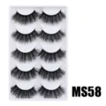Flauschige künstliche Wimpern dramatisches Volumen dicke Nerzwimpern 10 Paar Make-up MS58 - Hauchzarter Flauschiger Stil (MS58) / 5 Paar Set