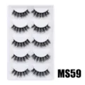 Flauschige künstliche Wimpern 5 Paar Set Volumen Fake Lashes Augen Make-up Tool MS59 - Hauchzarter Flauschiger Stil (MS59) / 5 Paar Set