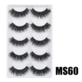 Flauschige dramatische künstliche Wimpern mehrfach dicke lockige Wimpern Make-up Werkzeuge - Hauchzarter Flauschiger Stil (MS60) / 5 Paar Set
