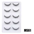 Flauschige künstliche Wimpern 5 Paar Packung dramatisches Volumen wuschelig Make-up Werkzeuge - Hauchzarter Flauschiger Stil (MS61) / 5 Paar Set