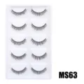 Flauschige dicke geschwungene künstliche Wimpern 10 Paar Make-up Accessoires Set - Hauchzarter Flauschiger Stil (MS63) / 5 Paar Set