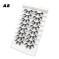 Falsche Wimpern natuerlich dick Volumen 10 Paare Makeup weiss Schale Modell A8 Beauty Tool - Dichter Stil (A8)