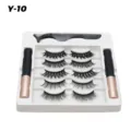Magnetisches künstliches Wimpernset mit 5 Paar Wimpern, 2 Eyelinern und Applikatorwerkzeug. - Y-10