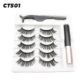 Magnetisches Wimpernset CT501 mit 5 Paar künstlichen Wimpern und flüssigem Eyeliner - Dichter Stil (CT501) / 5 Paar Set