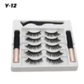Magnetisches Wimpernset mit 5 Paar künstlichen Wimpern und 2 Eyeliner Modell Y-12 - Y-12