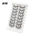 8 Paare dichte natürliche künstliche Wimpern Großhandel Make-up Verlängerung Werkzeug weiße Schale - Dichter Stil (A10)