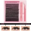 DIY Wimpernverlängerung Set mit 10 Reihen Lashes, Kleber, Versiegelung und Pinzette. - 60 Seiten