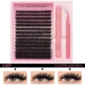 DIY Wimpernverlängerung Set mit 10 Reihen Cluster Wimpern, Kleber, Versiegelung und Pinzette. - 80 Seiten