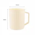 Plastik Mundspülbecher mit Griff, vertikales Streifendesign, cremeweiß, 8.5x10cm für Alltag. - 301-400ml / 1266 Beige