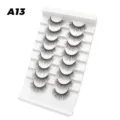 8 Paar künstliche Wimpern natürliches Volumen Fake Eyelashes Set mit weißem Display Tray - Dichter Stil (A13)
