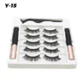 Magnetisches künstliches Wimpernset mit 5 Paaren, 2 Eyelinern und Applikator für Damen. - Y-15