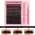 DIY Wimpernverlängerung Set mit 10 Reihen Cluster Wimpern, Kleber, Versiegelung und Pinzette. - 100 Seiten