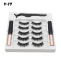 Magnetische künstliche Wimpern Set mit 5 Paaren, 2 Eyelinern und Werkzeug für Frauen. - Y-17