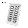 8 Paar künstliche Wimpern natürliche Volumen Wimpern mit weißem Display-Tablett für Make-up - Dichter Stil (A16)